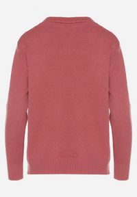 Born2be - Ciemnoróżowy Kardigan z Bawełną Zdobiony Warkoczowym Splotem i Kieszeniami Mevesava. Okazja: na co dzień. Typ kołnierza: dekolt w serek. Kolor: różowy. Materiał: bawełna. Wzór: aplikacja, ze splotem. Sezon: zima, jesień. Styl: casual, klasyczny #5