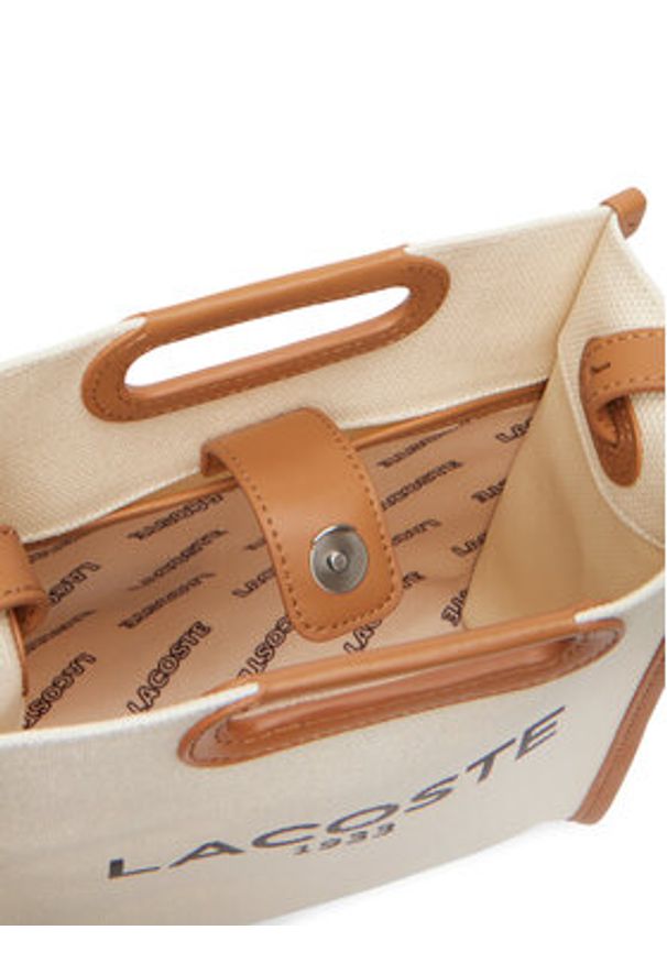 Lacoste Torebka Small Heritage Canvas Tote NF5232TD Beżowy jasny. Kolor: beżowy