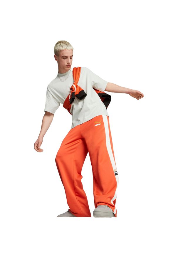 Spodnie Puma T7 Forward History Track Pant Pt Fall Fo, Mężczyźni. Kolor: pomarańczowy. Materiał: poliester, materiał. Sport: fitness