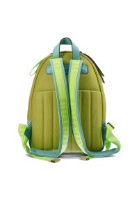 Zielony Stylowy Plecak Damski Hispanitas. Kolor: niebieski. Materiał: materiał, skóra ekologiczna. Wzór: paski. Styl: elegancki #3