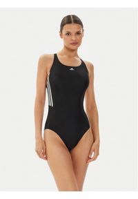Adidas - adidas Strój kąpielowy Mid 3-Stripes Swimsuit HA5993 Czarny. Kolor: czarny. Materiał: syntetyk