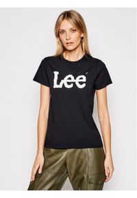 Lee T-Shirt Logo Tee L42UER01 112109467 Czarny Regular Fit. Kolor: czarny. Materiał: bawełna