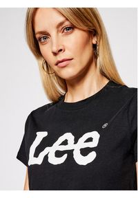Lee T-Shirt Logo Tee L42UER01 Czarny Regular Fit. Kolor: czarny. Materiał: bawełna #3