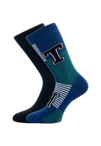 TOMMY HILFIGER - Skarpetki męskie Tommy Hilfiger 39-42 z mieszanki bawełny. Kolor: czarny, wielokolorowy, zielony. Materiał: bawełna #1