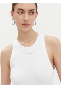Pinko - PINKO Top 100822 A2C1 Biały Regular Fit. Kolor: biały. Materiał: bawełna