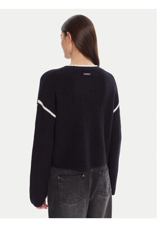 Pinko - PINKO Sweter Alicudi 105397 A2PK Granatowy Regular Fit. Kolor: niebieski. Materiał: wełna