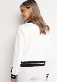 Born2be - Biały Kardigan z Wiskozy na Guziki Olisseme. Kolor: biały. Materiał: wiskoza. Sezon: jesień, zima #3