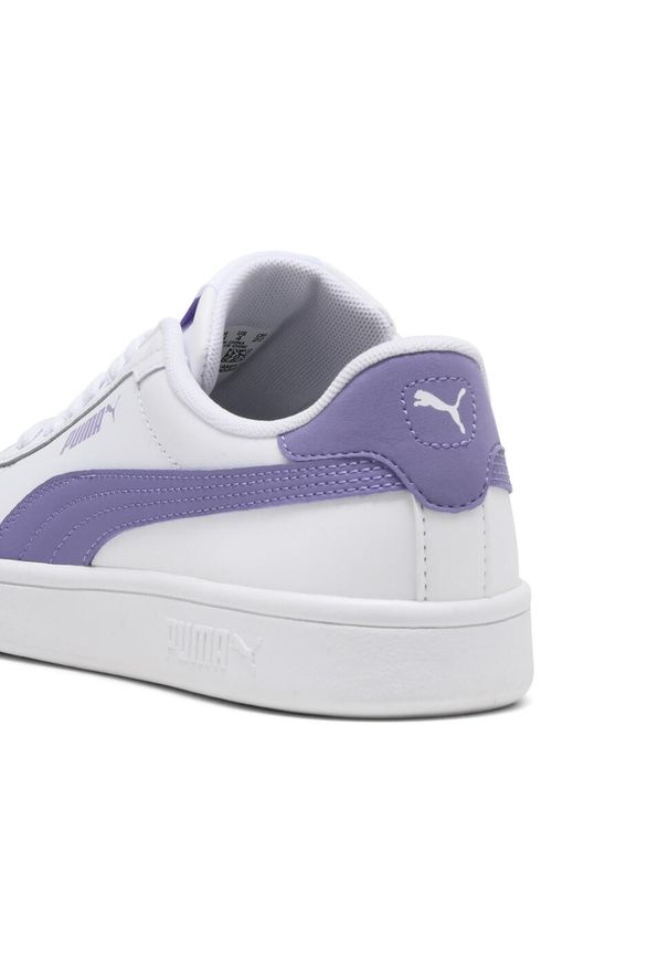 Puma - Młodzieżowe skórzane sneakersy Smash 3.0 PUMA White Lavender Alert Purple. Kolor: fioletowy, niebieski, wielokolorowy, biały. Materiał: skóra. Sport: turystyka piesza