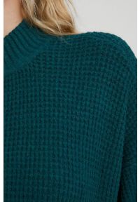 Hollister Co. sweter damski kolor zielony z półgolfem. Kolor: zielony. Materiał: dzianina. Wzór: gładki #3