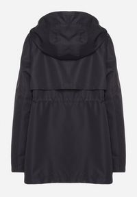 Born2be - Granatowa Klasyczna Kurtka Parka z Kapturem i Ściągaczem w Pasie Cinelle. Okazja: na co dzień. Typ kołnierza: kaptur. Kolor: niebieski. Materiał: jeans, skóra. Styl: klasyczny #5