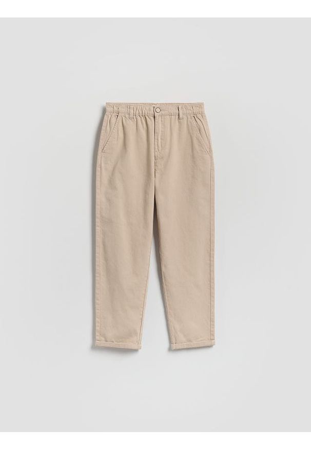 Reserved - Bawełniane spodnie chino - złamana biel. Materiał: bawełna