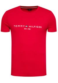 TOMMY HILFIGER - Tommy Hilfiger T-Shirt Logo MW0MW11797 Czerwony Regular Fit. Kolor: czerwony. Materiał: bawełna #3