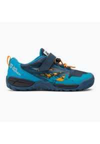 Buty trekkingowe dziecięce Jack Wolfskin Vili Action Low. Zapięcie: rzepy. Kolor: niebieski. Materiał: materiał, tkanina, syntetyk. Szerokość cholewki: normalna. Sport: turystyka piesza