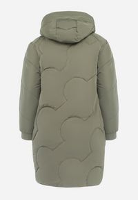 Born2be - Zielona Pikowana Kurtka z Kapturem Fariana. Typ kołnierza: kaptur. Kolor: zielony #6