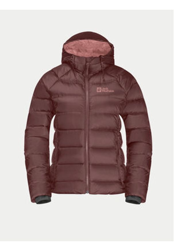 Jack Wolfskin Kurtka puchowa Nebelhorn Down Hoody 1207091 Bordowy Regular Fit. Kolor: czerwony. Materiał: syntetyk, puch