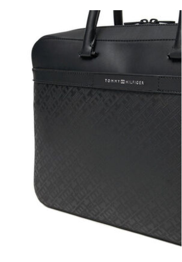 TOMMY HILFIGER - Tommy Hilfiger Torba na laptopa AM0AM13104 Czarny. Kolor: czarny. Materiał: skóra
