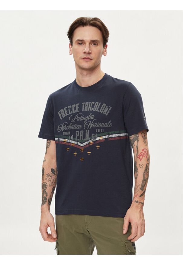 Aeronautica Militare T-Shirt 241TS2216J641 Granatowy Regular Fit. Kolor: niebieski. Materiał: bawełna