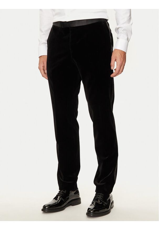 BOSS - Boss Spodnie garniturowe H-Genius-Tux-244 50527948 Czarny Slim Fit. Kolor: czarny. Materiał: bawełna