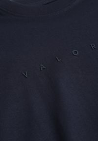 Born2be - Granatowa Koszulka T-shirt z Bawełny Ozdobiona Napisem Palidia. Okazja: na co dzień. Typ kołnierza: kaptur. Kolor: niebieski. Materiał: bawełna. Wzór: napisy, aplikacja. Styl: casual #2