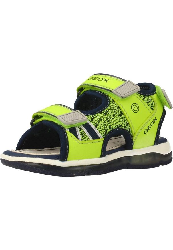 Geox - Sandały GEOX B SANDAL TODO BOY Żółty. Kolor: żółty. Materiał: syntetyk, tkanina, skóra. Sezon: lato
