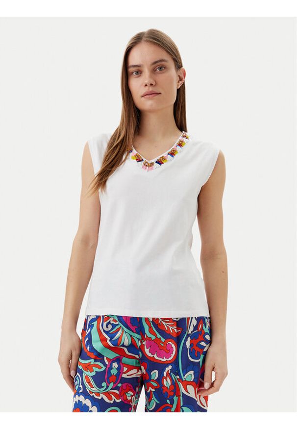 LOLA CASADEMUNT Top MS2515021 Biały Regular Fit. Kolor: biały. Materiał: bawełna