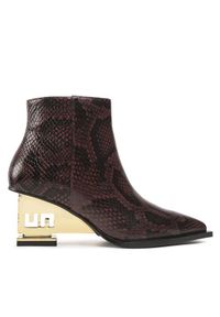 United Nude Botki Un Bootie Mid 10691750143 Bordowy. Kolor: czerwony. Materiał: skóra