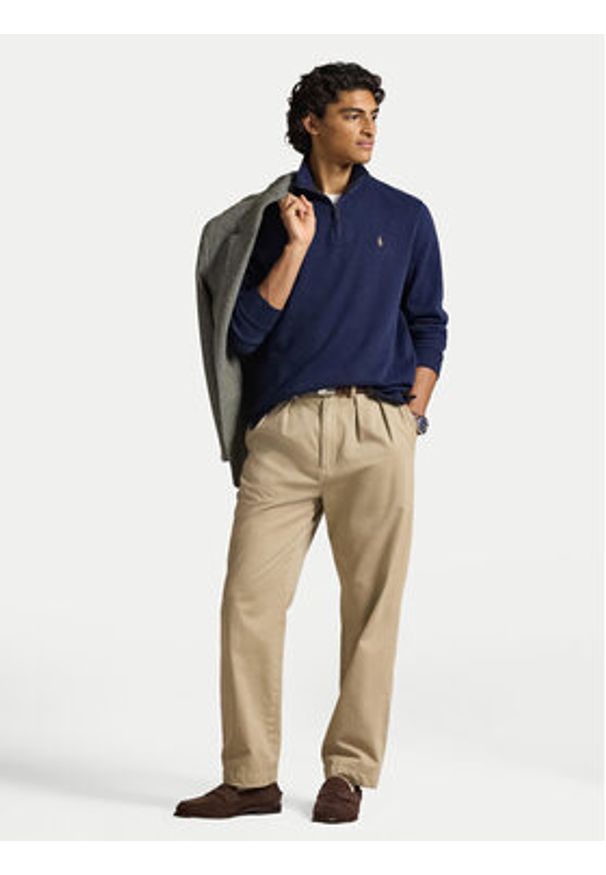 Polo Ralph Lauren Sweter 710P07411005 Granatowy Regular Fit. Typ kołnierza: polo. Kolor: niebieski. Materiał: bawełna