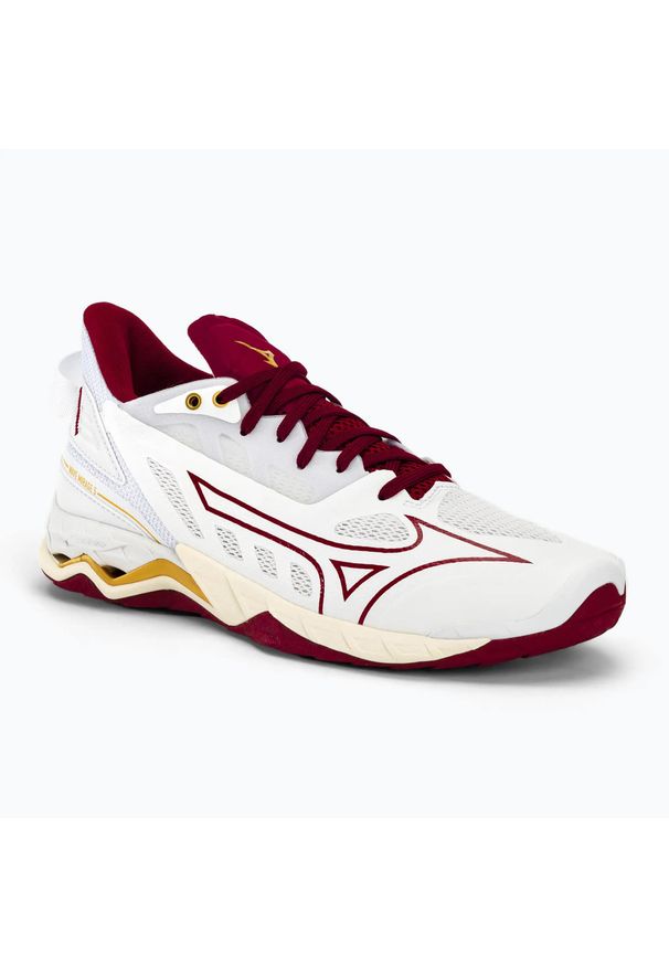 Buty do piłki ręcznej damskie Mizuno Wave Mirage 5. Kolor: żółty, czerwony, biały, wielokolorowy. Model: Mizuno Wave. Sport: piłka ręczna