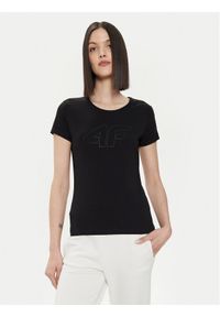 4f - 4F T-Shirt 4FWSS24TTSHF1163 Czarny Slim Fit. Kolor: czarny. Materiał: bawełna