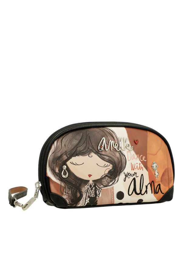 Pomarańczowy Damski Portfel Anekke Alma. Kolor: biały. Wzór: aplikacja