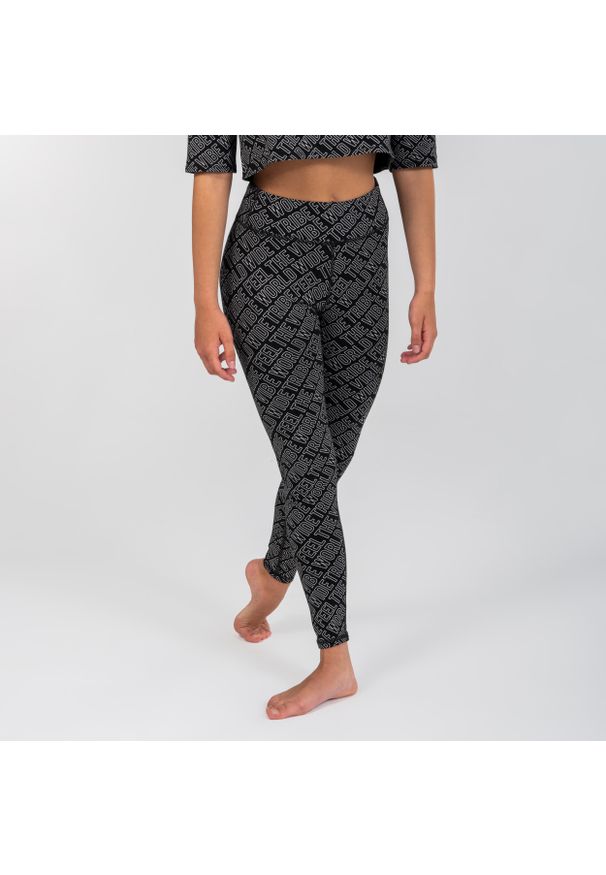 STAREVER - Legginsy do tańca nowoczesnego dla dzieci Starever wysoki stan. Stan: podwyższony. Kolor: czarny. Materiał: bawełna, materiał, elastan. Styl: sportowy