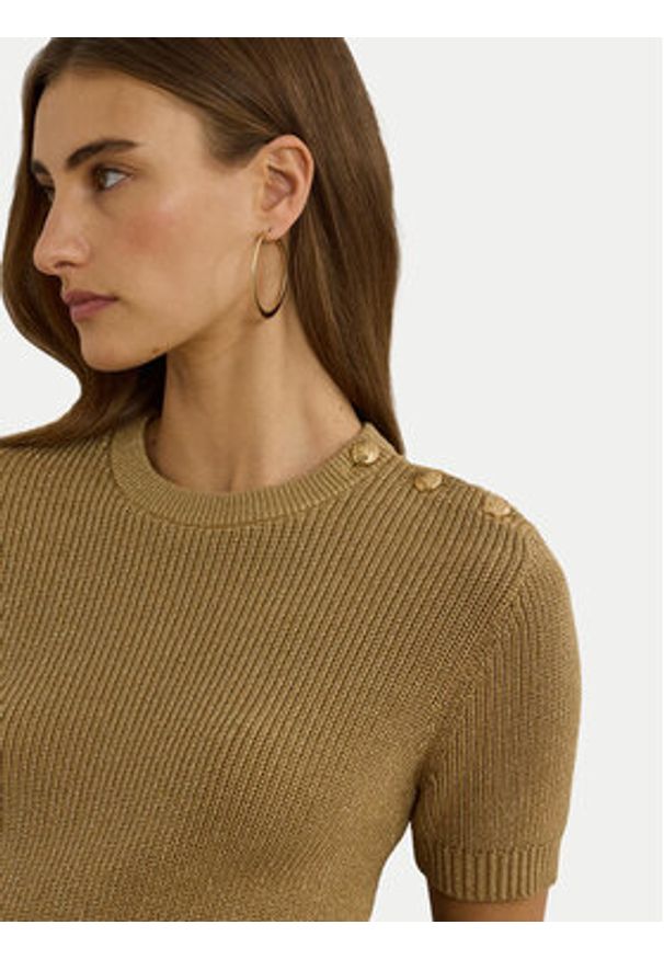 Lauren Ralph Lauren - LAUREN RALPH LAUREN Sweter 200957475001 Złoty. Kolor: złoty. Materiał: bawełna