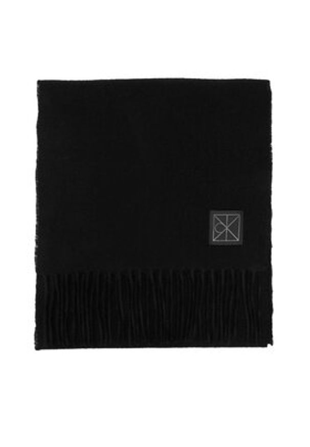 Calvin Klein Szalik Emblem LV04D8015G Czarny. Kolor: czarny. Materiał: kaszmir