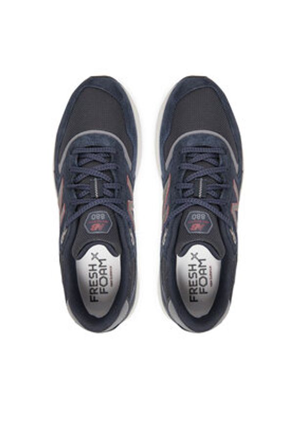 New Balance Sneakersy Walking 880 MW880BC7 Granatowy. Kolor: niebieski. Materiał: zamsz, skóra