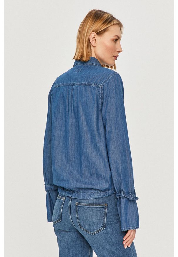 Pepe Jeans - Koszula Allison. Okazja: na co dzień. Kolor: niebieski. Materiał: tkanina. Długość rękawa: długi rękaw. Długość: długie. Wzór: gładki. Styl: casual