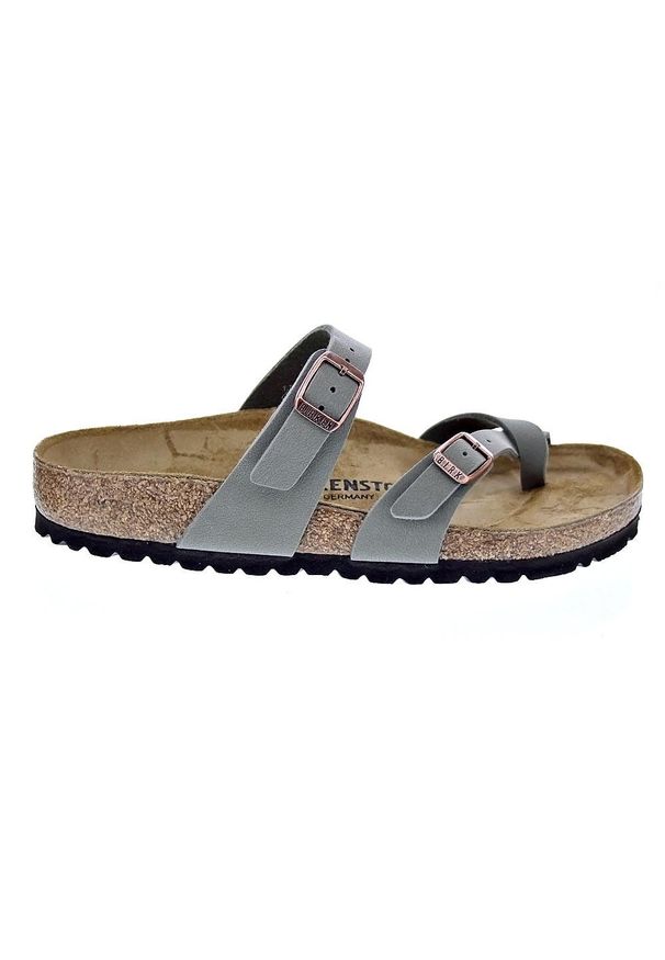 Klapki damskie Birkenstock Mayari. Kolor: szary. Materiał: syntetyk, materiał. Sport: turystyka piesza