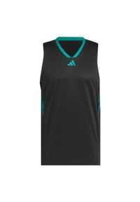 Adidas - Koszulka adidas Basketball Legends Tank. Kolor: niebieski, czarny, wielokolorowy. Materiał: materiał. Długość rękawa: bez rękawów. Sport: koszykówka