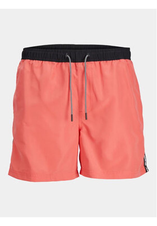 Jack & Jones - Jack&Jones Szorty kąpielowe Fiji 12253129 Różowy Regular Fit. Kolor: różowy. Materiał: syntetyk