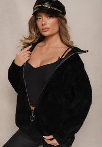 Renee - Czarna Bluza z Wełną ze Ściągaczami i Kołnierzykiem Enadelis. Okazja: na co dzień. Kolor: czarny. Materiał: wełna. Styl: elegancki, casual #3