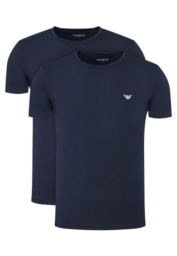 Emporio Armani Underwear Komplet 2 t-shirtów EM000391 AF14132 MB143 Granatowy Regular Fit. Kolor: niebieski. Materiał: bawełna
