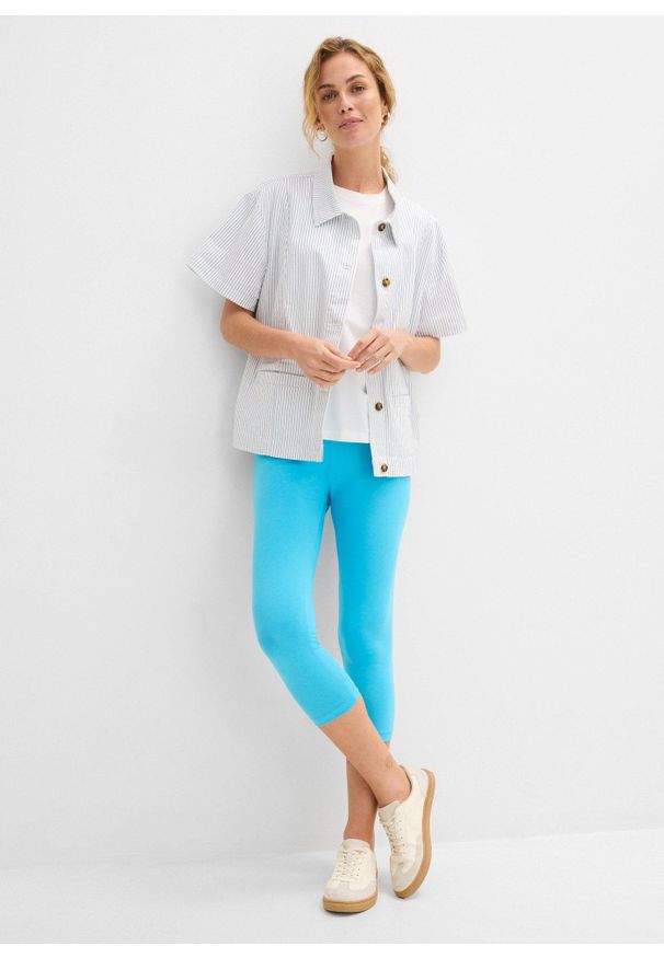 bonprix - Legginsy rybaczki (2 pary). Kolor: niebieski