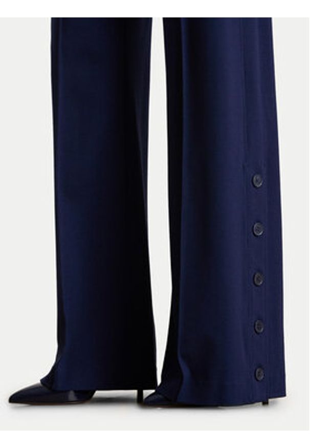 Lauren Ralph Lauren - LAUREN RALPH LAUREN Spodnie materiałowe 200P09084001 Granatowy Wide Leg. Kolor: niebieski. Materiał: wiskoza