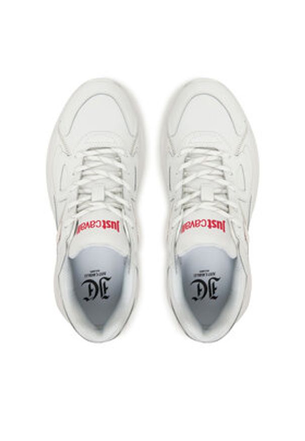 Just Cavalli Sneakersy 79RA3SL1 Biały. Kolor: biały. Materiał: skóra
