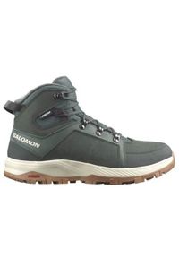 salomon - Buty do chodzenia męskie Salomon Outchill Ts Cswp. Wysokość cholewki: za kostkę. Kolor: zielony. Materiał: materiał, syntetyk, skóra. Szerokość cholewki: normalna. Sport: turystyka piesza