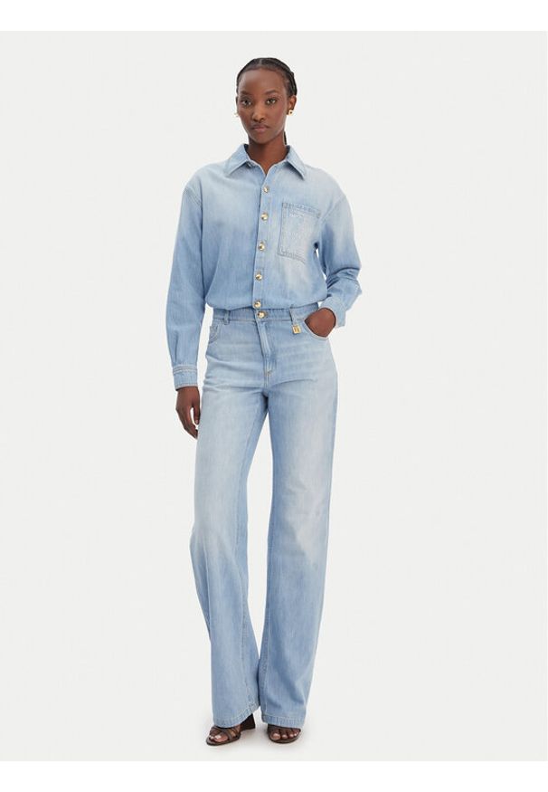 Elisabetta Franchi Kombinezon TJ-44D-61E2-V690 Niebieski Regular Fit. Kolor: niebieski. Materiał: bawełna