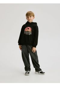 Reserved - Bluza Stranger Things - czarny. Kolor: czarny. Materiał: dzianina, bawełna