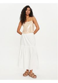 Vero Moda Spódnica trapezowa Charlotte 10303657 Biały Regular Fit. Kolor: biały. Materiał: bawełna #3