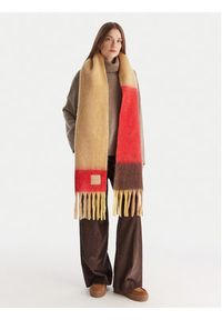 Calvin Klein Szalik Patch Brushed LV04D8070G Beżowy. Kolor: beżowy. Materiał: poliester #3
