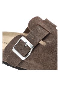 Klapki damskie Vinceza, klapki cholewka ze skóry naturalnej zamszowej wsuwany fason zabudowany przód, brązowe, 101332. Okazja: na co dzień. Kolor: brązowy. Materiał: skóra, zamsz. Sezon: lato. Styl: elegancki, klasyczny, casual #2