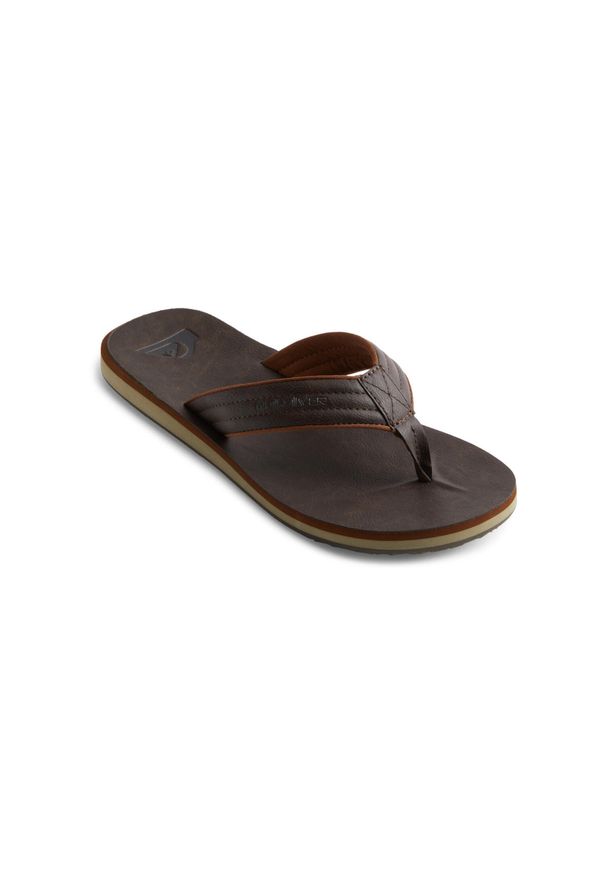 Japonki plażowe męskie Quiksilver Carver Nubuck. Okazja: na plażę. Kolor: czarny, brązowy, wielokolorowy. Materiał: guma, syntetyk, materiał. Styl: sportowy